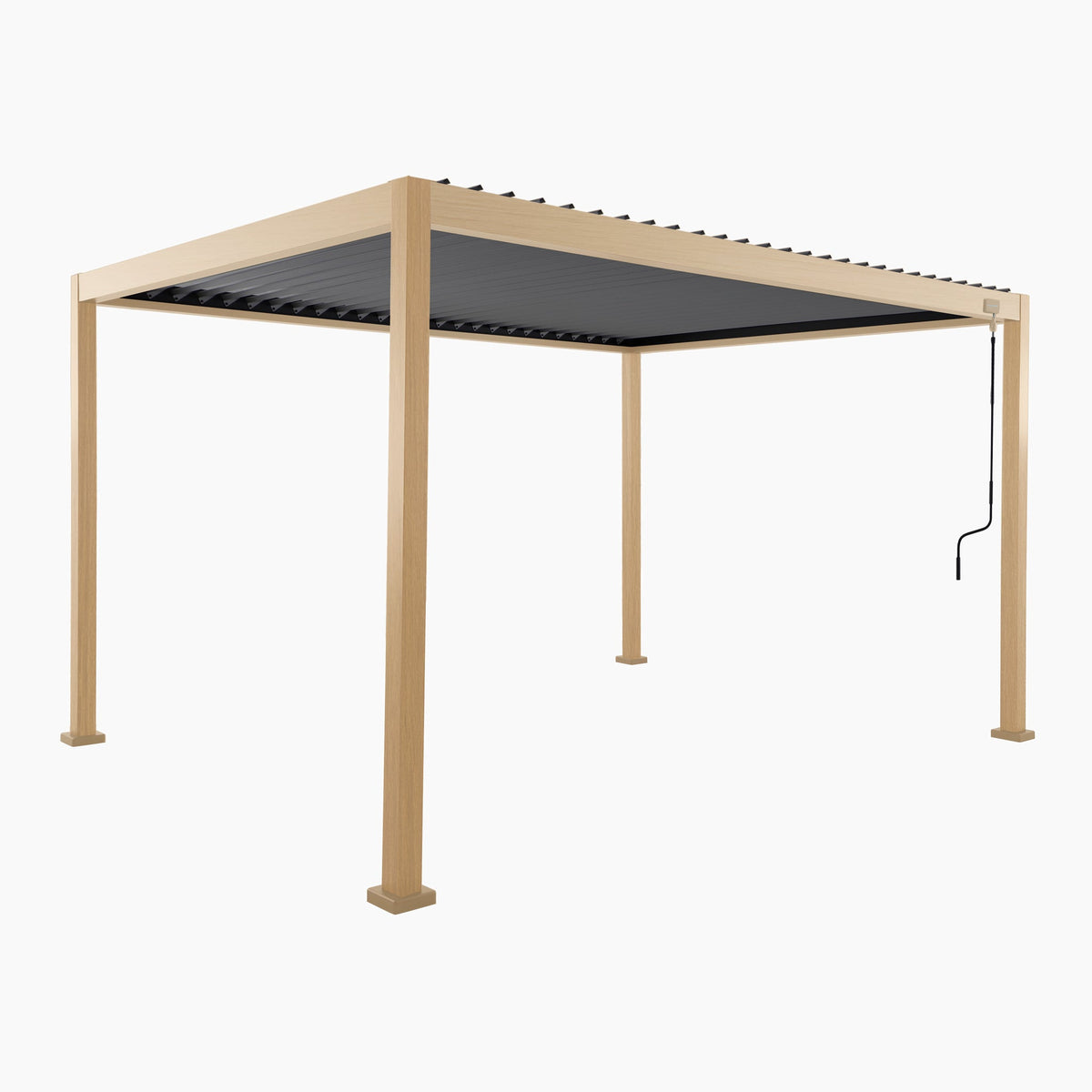 PergoSTET Lite Neo 3m x 4m Metal Rectangular Pergola with Wood Effect