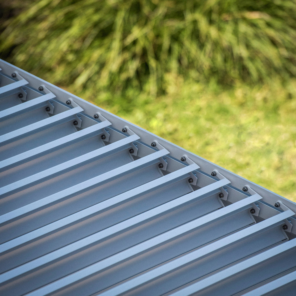 PergoSTET Plus 3m x 4m Rectangular Pergola with 3 Manual Side Blinds and LED Lighting in White