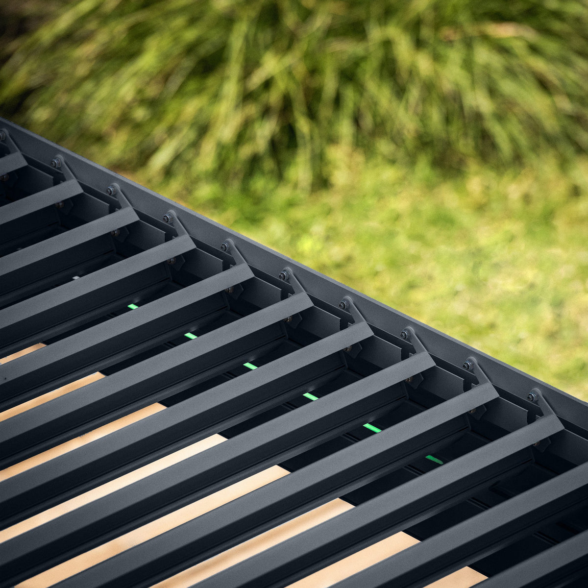 PergoSTET Plus Frame Only 3m x 3m Square Pergola with LED Lighting in Grey