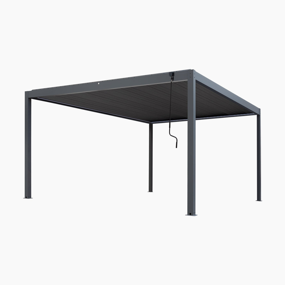 PergoSTET Plus Frame Only 4m x 4m Square Pergola with LED Lighting in Grey