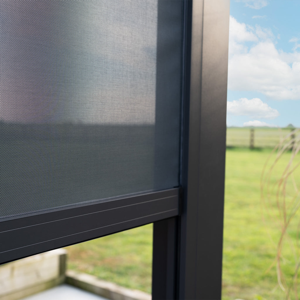 PergoSTET Pro 3m x 6m Rectangular Pergola with 4 Manual Side Blinds and LED Lighting in Grey