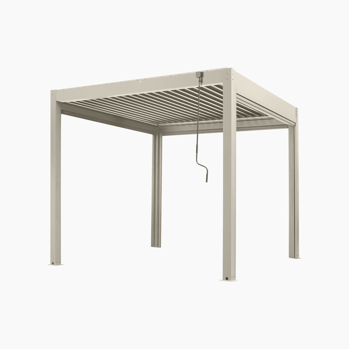 PergoSTET Plus Frame Only 3m x 3m Square Pergola with LED Lighting in Latte