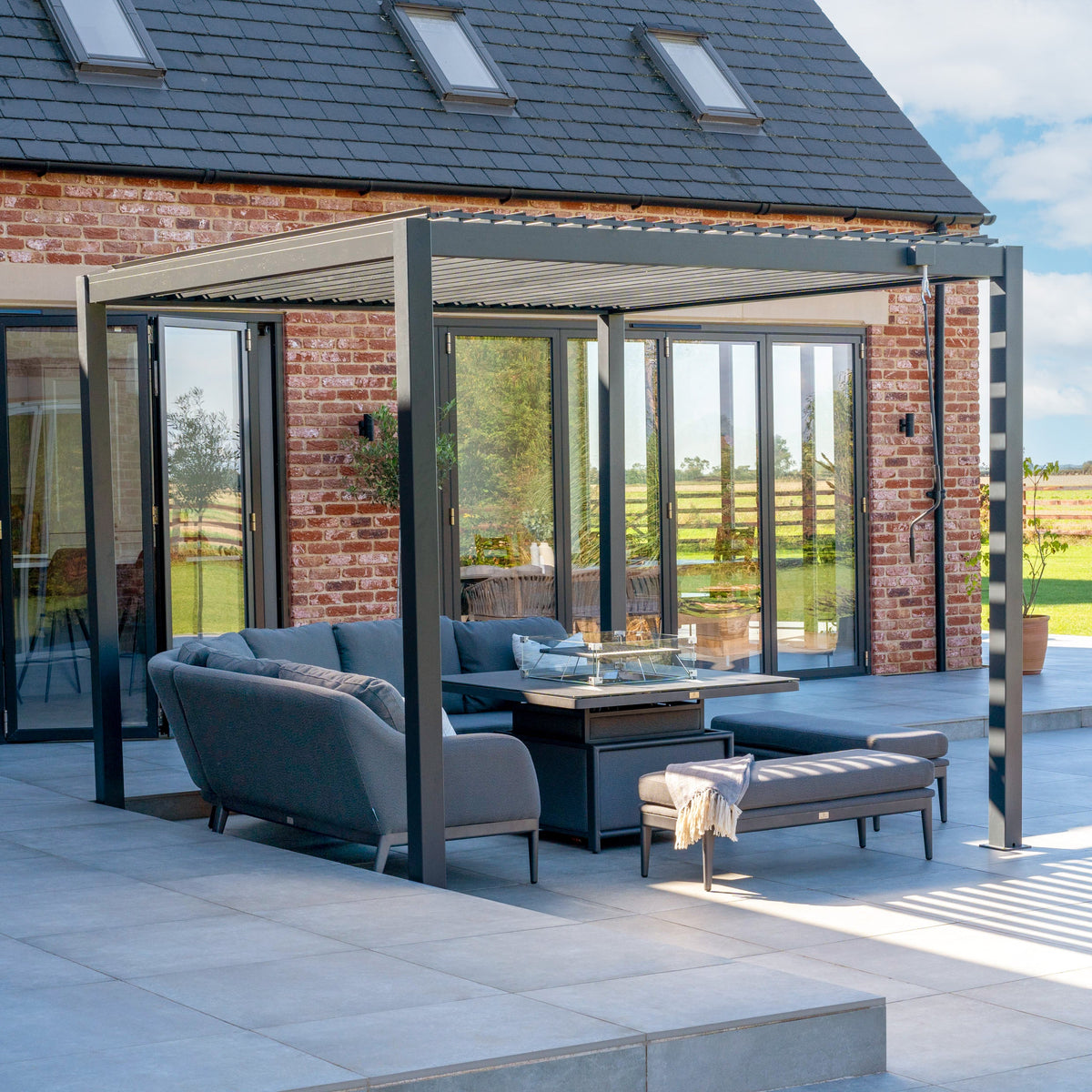 PergoSTET Lite Neo 3m x 3m Metal Square Pergola in Grey