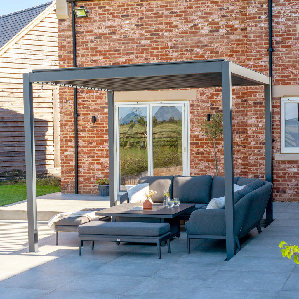 PergoSTET Lite Neo 3m x 3m Metal Square Pergola in Grey