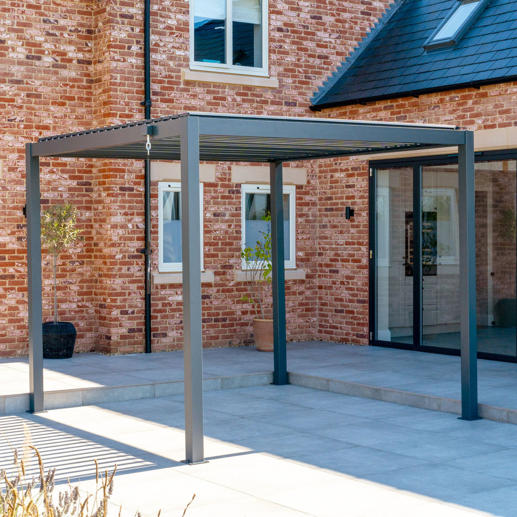 PergoSTET Lite Neo 3m x 3m Metal Square Pergola in Grey