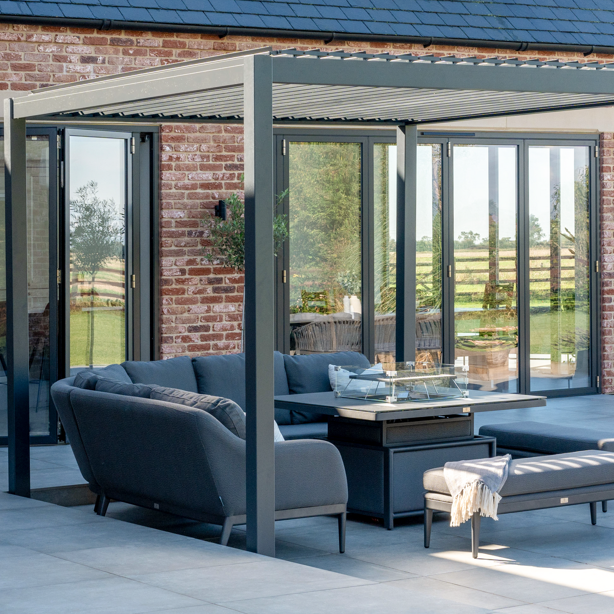 PergoSTET Lite Neo 3m x 4m Metal Rectangular Pergola in Grey