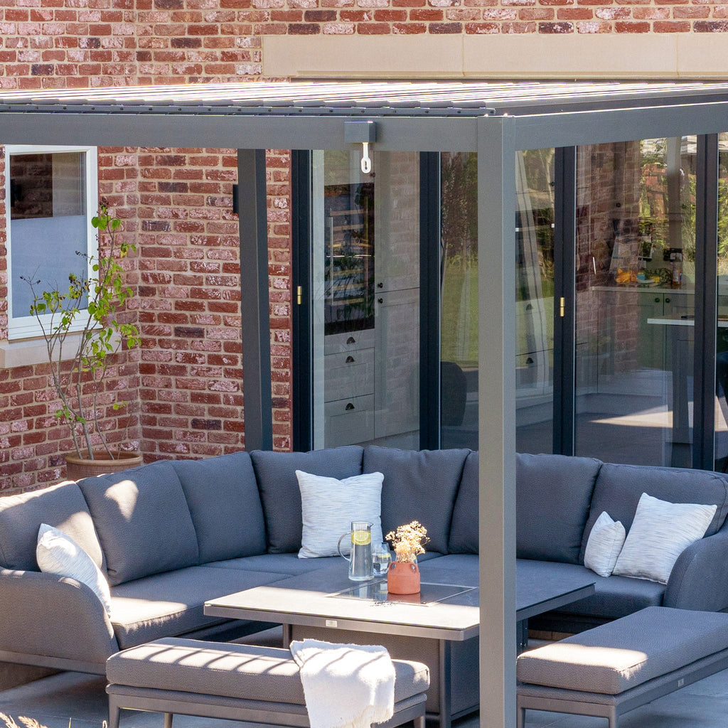 PergoSTET Lite 3m x 3m Metal Square Pergola in Grey