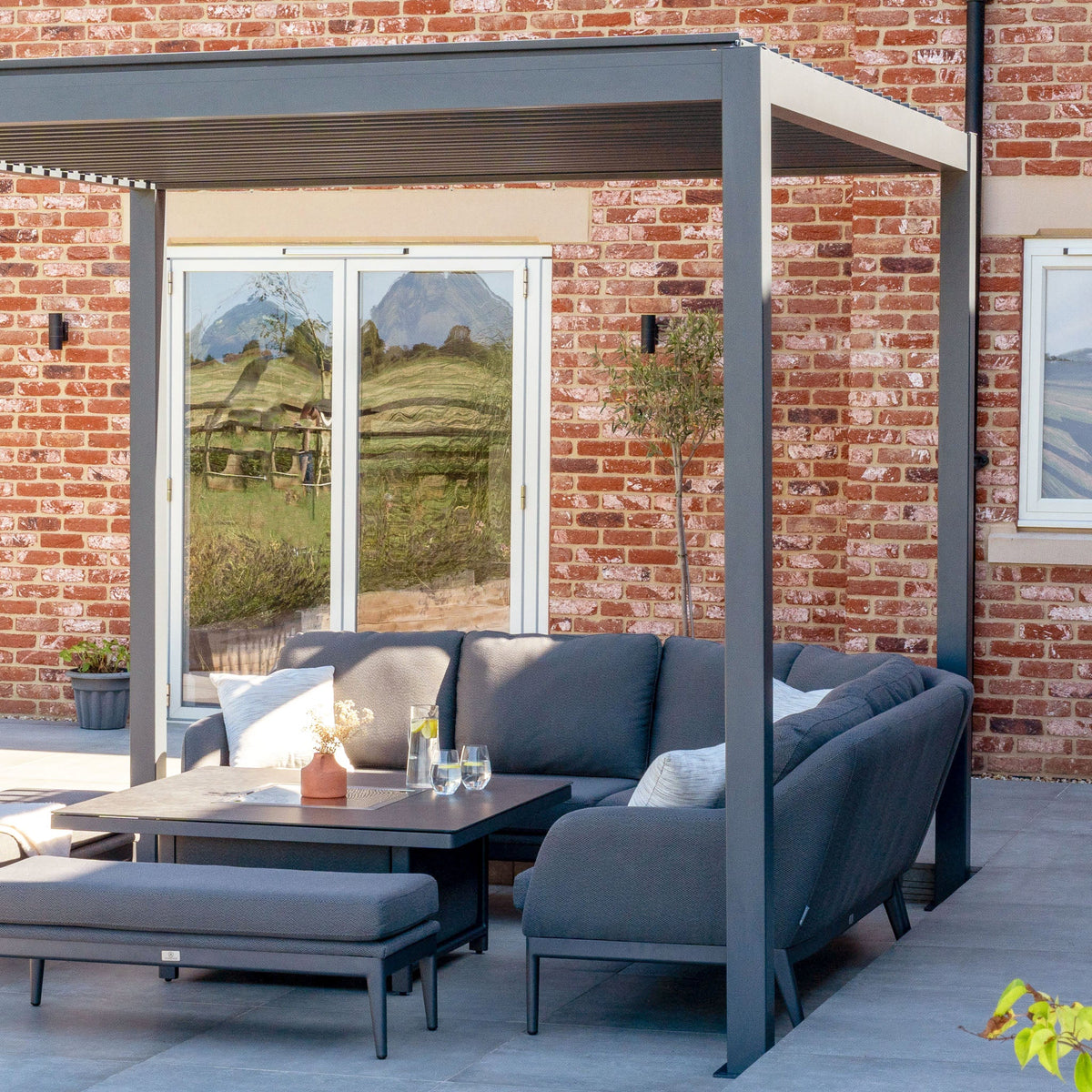 PergoSTET Lite Neo 3m x 4m Metal Rectangular Pergola in Grey