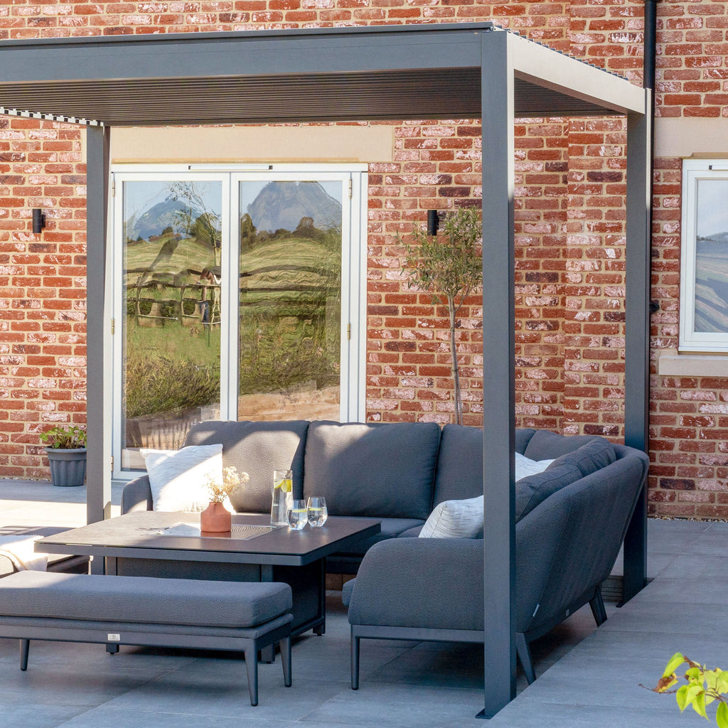 PergoSTET Lite 3m x 3m Metal Square Pergola in Grey