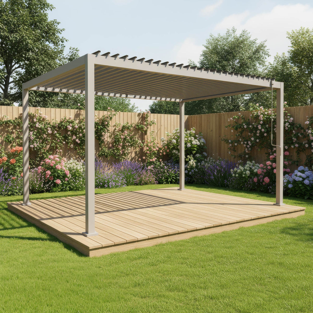 PergoSTET Lite 3m x 4m Metal Rectangular Pergola in Latte