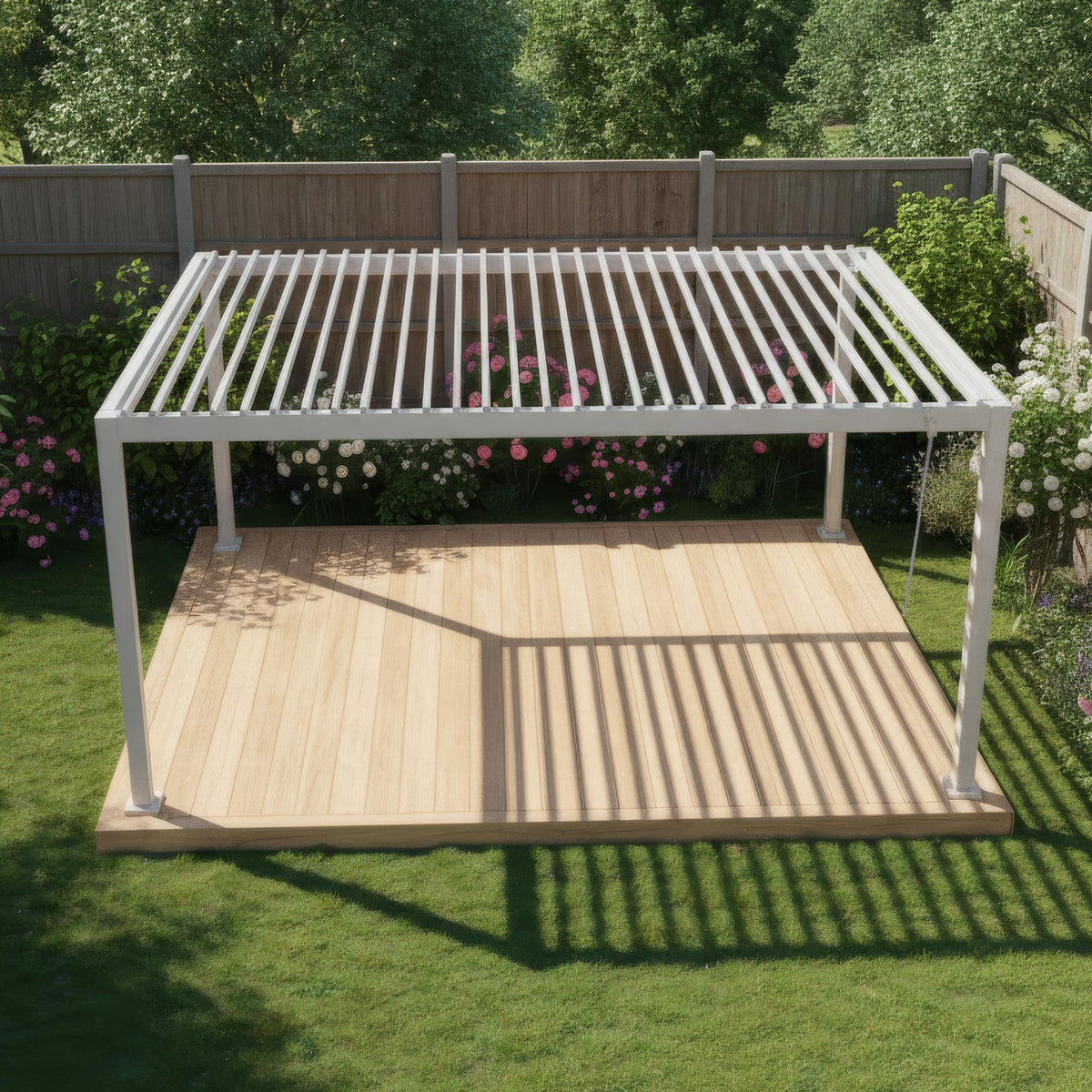 PergoSTET Lite 3m x 4m Metal Rectangular Pergola in Latte