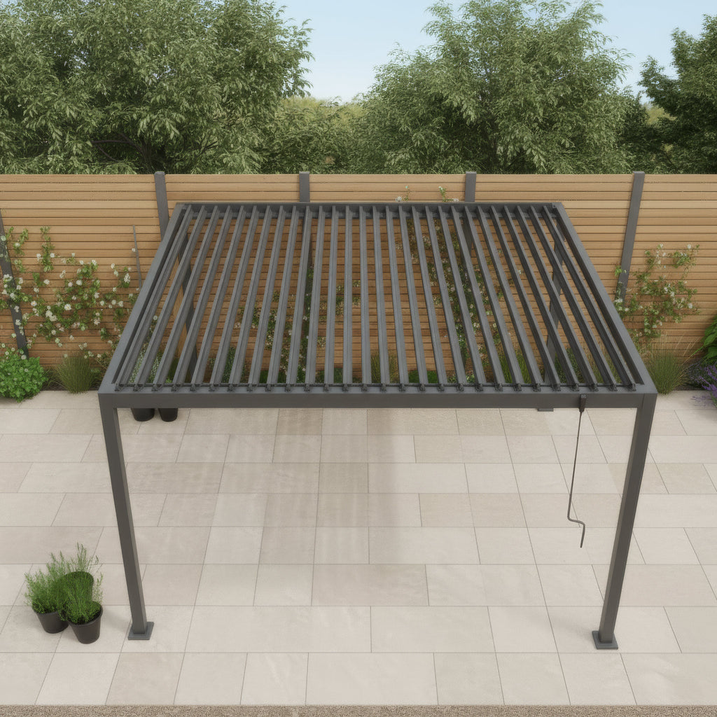 PergoSTET Lite 3m x 4m Metal Rectangular Pergola in Grey