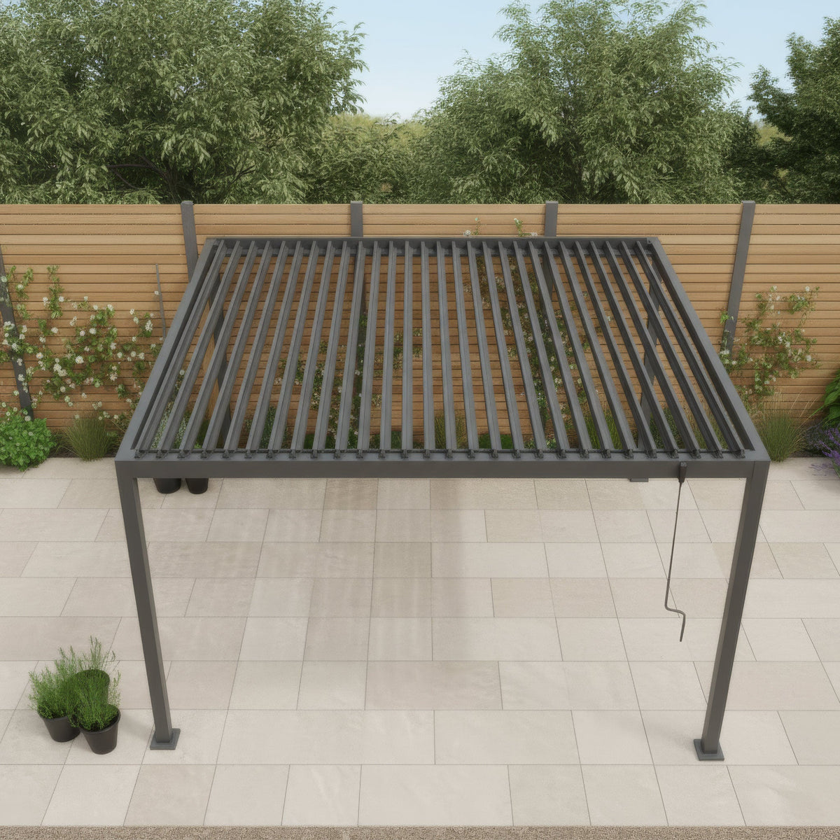 PergoSTET Lite 3m x 4m Metal Rectangular Pergola in Grey