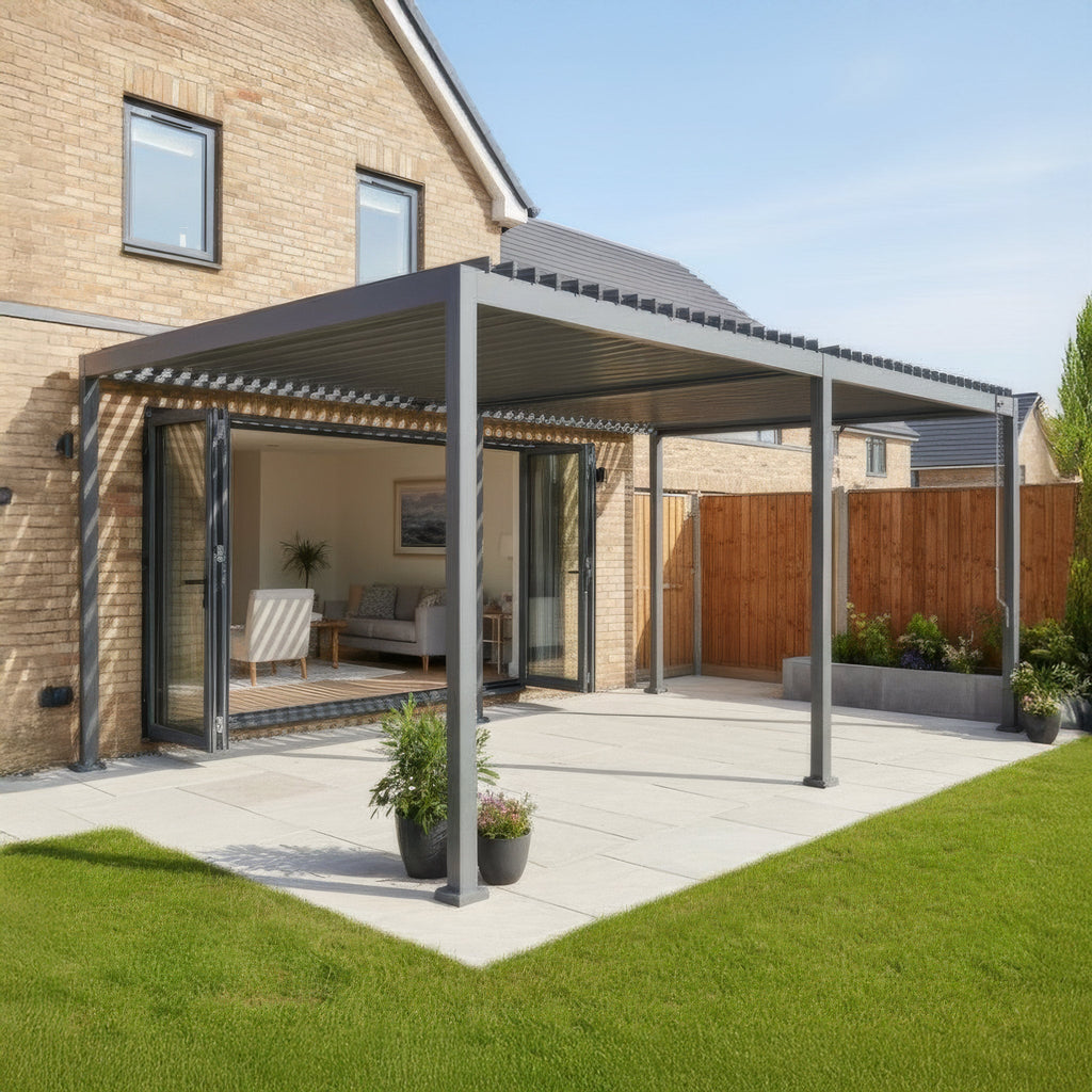 PergoSTET Lite Neo 3m x 6m Metal Rectangular Pergola in Grey