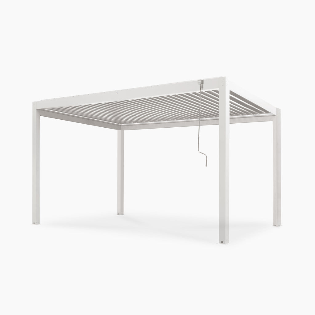 PergoSTET Plus Frame Only 3m x 4m Rectangular Pergola with LED Lighting in White