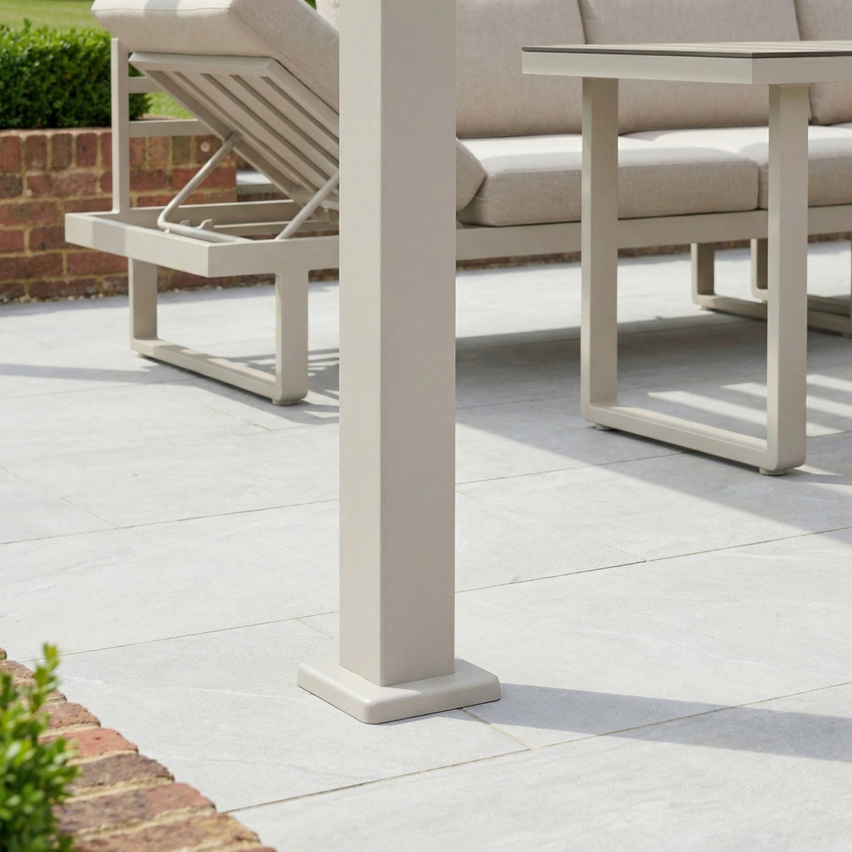 PergoSTET Lite 3m x 3m Metal Square Pergola in Latte