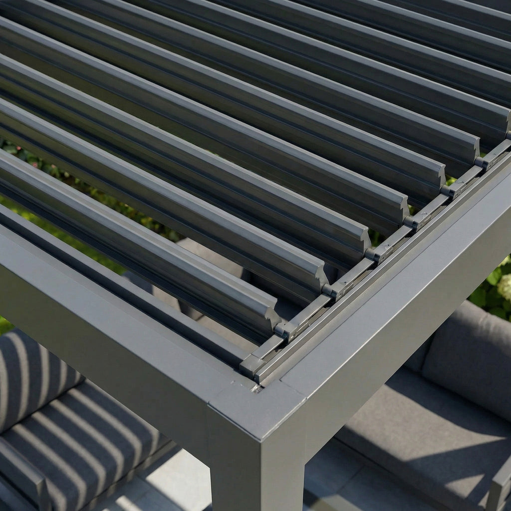PergoSTET Lite 3m x 3m Metal Square Pergola in Grey