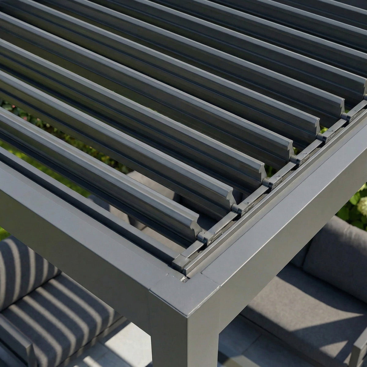 PergoSTET Lite Neo 3m x 3m Metal Square Pergola in Grey