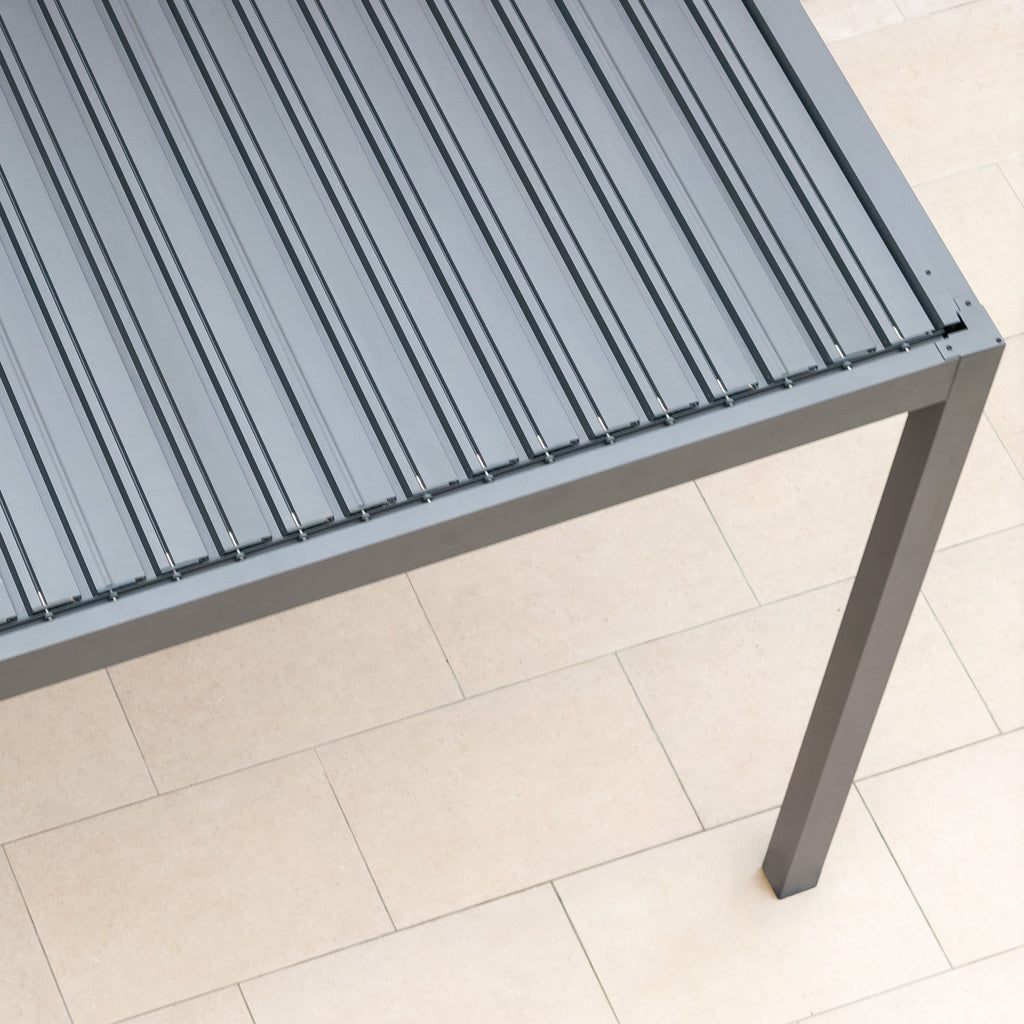 PergoSTET Pro Frame Only 3m x 3m Square Pergola with LED Lighting in Grey