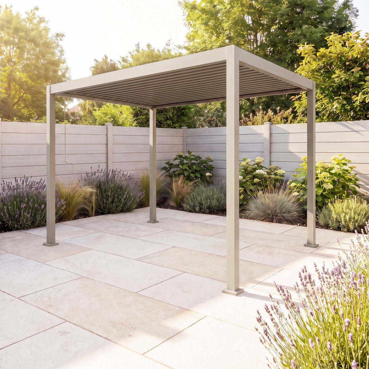 PergoSTET Lite 2.4m x 3m Metal Rectangular Pergola in Latte