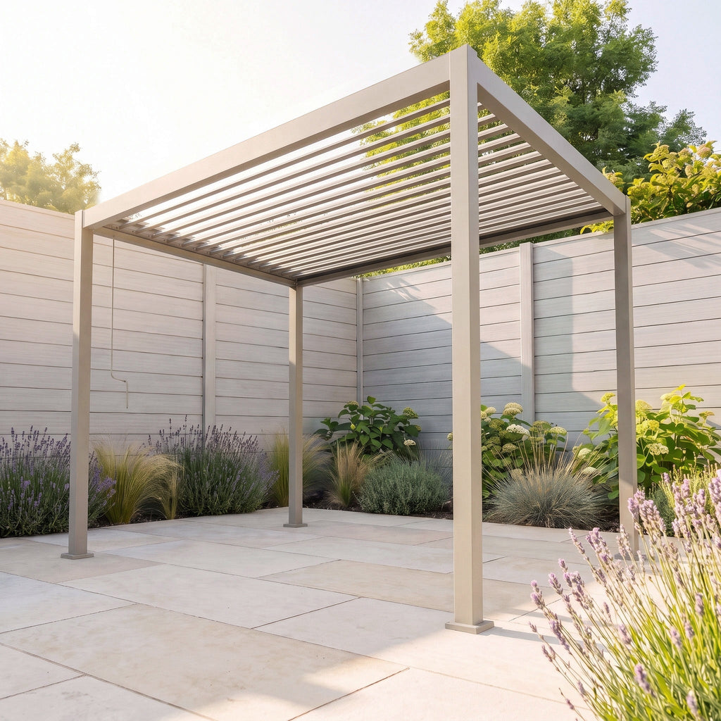 PergoSTET Lite 2.4m x 3m Metal Rectangular Pergola in Latte
